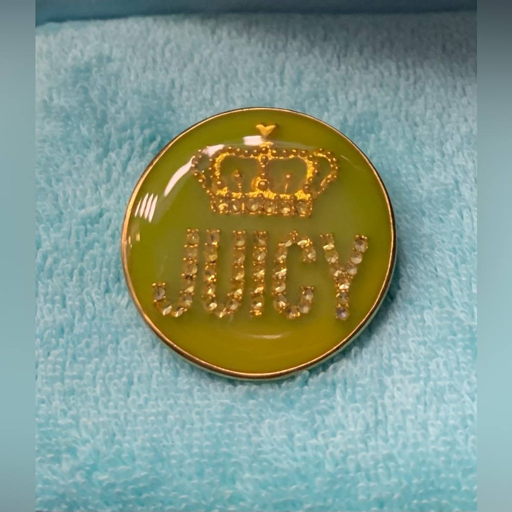 Juicy Couture Gold and Green Brooch/pin.